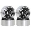 4pcs 1.9 Inch Beadlock RC Wheel Rim Set with Wheel Hub, Fit Compatible with 1:10 Axial SCX10 II 90046, SCX10 III AXI03007(4pc Black) view 1