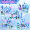 200 PCS Magnetic Blocks with Light Up Blocks - Transparent Magnetic Building Block for Kids Age 3+, Magnet Cubes Blue Castle, Magnets Toys Christmas Birthday Gift for Boys Girls 4 5 6 7 8 9 10 11 12+ view 3