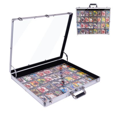 24"x20" Aluminum Card Display Case with Lock,Portable Trade Show Display Case,for Sports Card,Jewelry Craft Collector Shows,Collectible Cards