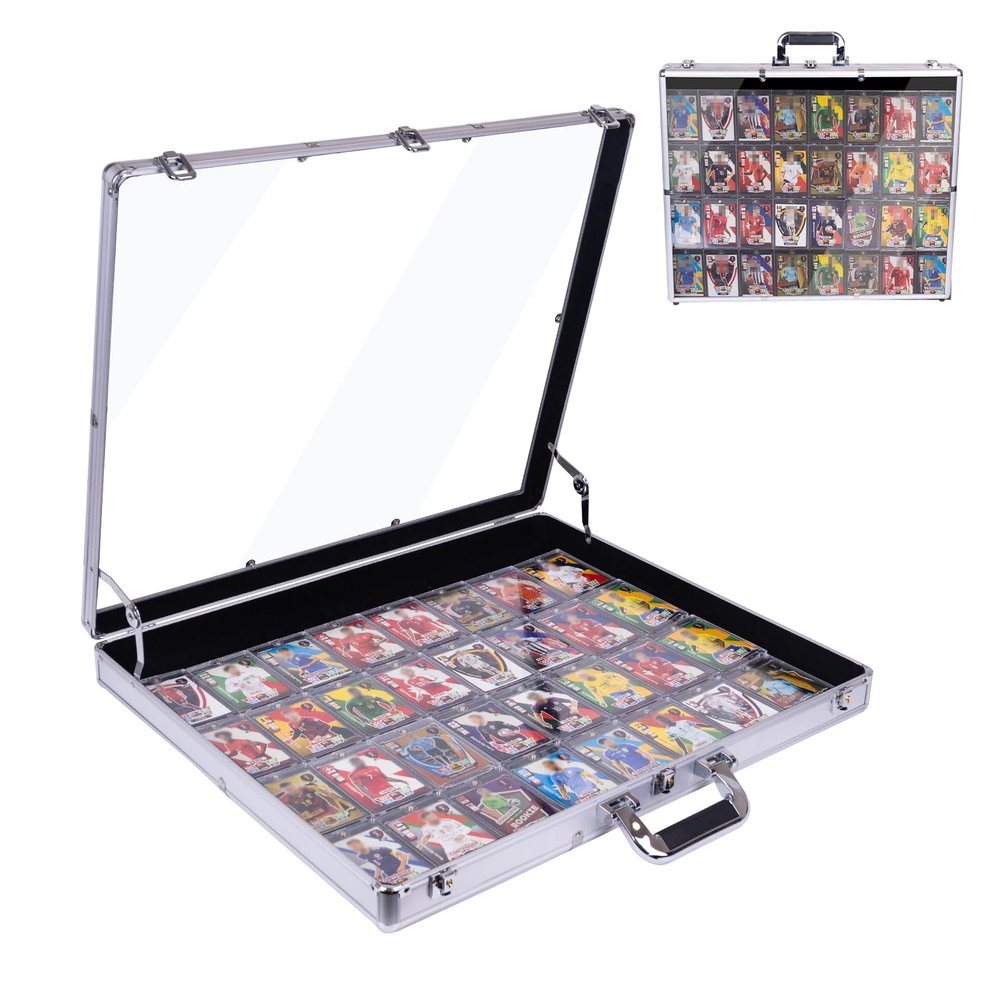 24"x20" Aluminum Card Display Case with Lock,Portable Trade Show Display Case,for Sports Card,Jewelry Craft Collector Shows,Collectible Cards