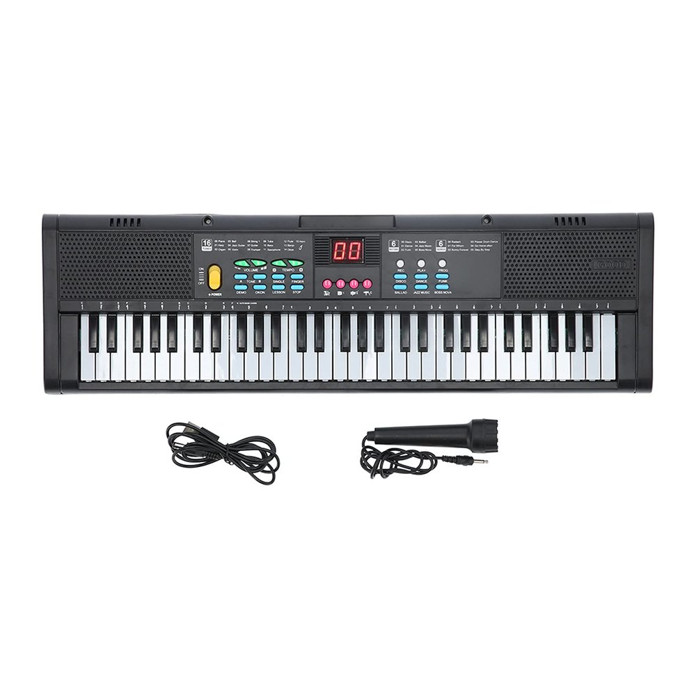 61 Key Portable Electronic Piano, Electronic Digital Piano with Built In Speaker Microphone for Boys, Girls, Beginners