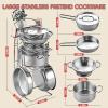 Play Kitchen Accessories, Large Stainless Steel Toddler Cooking Set, Kids Kitchen Playset with Cutting Play Food, Condiments, Chef Apron & Hat, Service Bell, Toy Food with 2 Baskets, Boys Girls Gifts. view 2