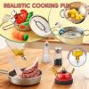Play Kitchen Accessories, Large Stainless Steel Toddler Cooking Set, Kids Kitchen Playset with Cutting Play Food, Condiments, Chef Apron & Hat, Service Bell, Toy Food with 2 Baskets, Boys Girls Gifts. view 3