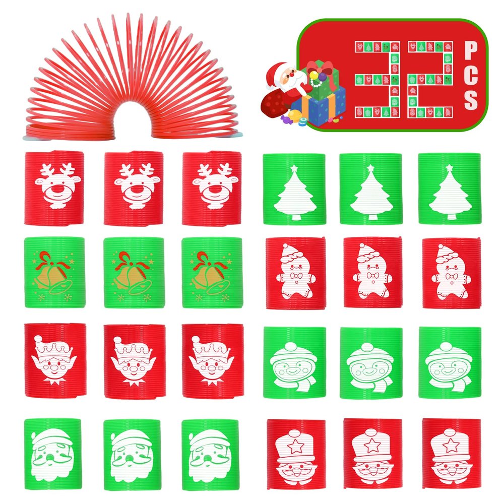 Cocurb 32 Pcs Chrstmas Mini Spring Party Favors for Kids 4 to 8 Fun Goodie Bag Stuffers for All, Christmas Day, Classroom Prizes, and Small Toys Presents,Stress Relief Bulk Fidget Toys