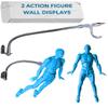 Action Figure Stand Wall Display | Flying Action Figure Display | Adjustable Metal Support Arm | Hidden Stand | Made for 6 Inch Marvel Legends | Clear | Show Off Your Flying Collectibles (2 Pack) view 1