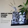 Action Figure Stand Wall Display | Flying Action Figure Display | Adjustable Metal Support Arm | Hidden Stand | Made for 6 Inch Marvel Legends | Clear | Show Off Your Flying Collectibles (2 Pack) view 2