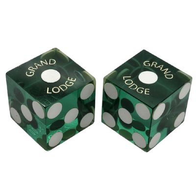 Authentic Nevada Craps Dice - Wide Selection Casino Table-Played Dice Pairs from Lake Tahoe, Reno & Other Nevada Destinations (Matching, Lake Tahoe Hyatt Regency Grand Lodge - Green Polished)