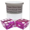 Authentic Nevada Craps Dice - Wide Selection Genuine Casino Table-Played Dice Pairs from Lake Tahoe, Reno & Other Nevada Destinations (Matching, Reno Peppermill - Purple Polished No Reno Lettering) view 2