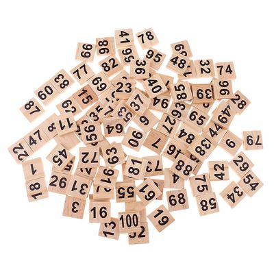 100 Wooden Number Tiles 1-100 Black Cube Blocks for Educational Games, Math Manipulatives, and Wedding Table Decorations