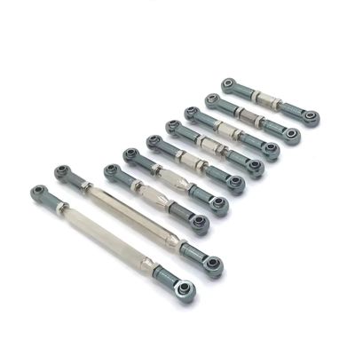 Parts For WLtoys 12423 12427 12428 12429 FY 1/12 RC Car Metal Adjustable Pull Rod Upgrade Steering Linkage Assembly(Gray)