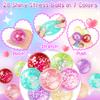 28 Pack Valentines Day Gifts for Kids, 28Pcs Valentines Stretchy Ball with 28Pcs Cards, Classroom Exchange Prizes & Party Favors, Kids Valentines Day Cards, Ideal Valentine Gifts for Boys Girls view 3