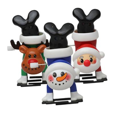 Totority 3pcs Christmas Wind-up Novelty Clockwork Walking Reindeer Santa Snowman for Holiday Party Fun Creative Festive Decoration and Gift for for for for for for for for for for