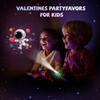 28 pack Valentines Day Gifts for Kids, LED Finger Lights with Space Astronaut themed Valentines Cards for Kids Classroom, Finger Flashlights Light Up Toys for Kids Bulk Preschool Valentines Gifts view 3