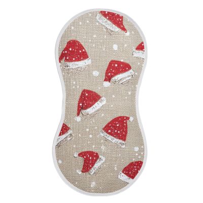 VEKELEE Christmas Santa Hat Baby Burp Cloths, Cotton Soft Absorbent Burp Cloth, Baby Bib Cloths Spit Up Rags for Newborn Boys Girls, 2 Pack, 22x11