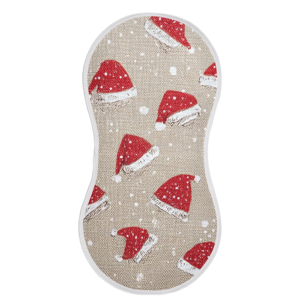 VEKELEE Christmas Santa Hat Baby Burp Cloths, Cotton Soft Absorbent Burp Cloth, Baby Bib Cloths Spit Up Rags for Newborn Boys Girls, 2 Pack, 22x11