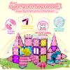 UREC 60PCS Dinosaur Toys Magnetic Tiles for Girls, Magnetic Building Blocks Sensory Dino Toy for Girl Ages 3-5 4-8 Year Old, Girl Toys Dinosaur Decorations Birthday Gifts for 3+ Years Old Kids Boys view 2