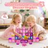 UREC 60PCS Dinosaur Toys Magnetic Tiles for Girls, Magnetic Building Blocks Sensory Dino Toy for Girl Ages 3-5 4-8 Year Old, Girl Toys Dinosaur Decorations Birthday Gifts for 3+ Years Old Kids Boys view 3