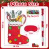 PCFING 21.6 Inch Christmas Stocking Piata with 30 Inch Piata Stick Blindfold Confetti for Boy Girl Adults Xmas Party Game Decorations view 2