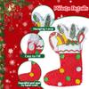 PCFING 21.6 Inch Christmas Stocking Piata with 30 Inch Piata Stick Blindfold Confetti for Boy Girl Adults Xmas Party Game Decorations view 3