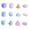 blloocod 12-Piece 3D Geometric Solids Set, Montessori Learning Toys for Elementary School, Geometric Shapes Blocks with Foldable Nets for Math Education view 3