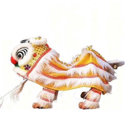CTDWNT Lion Dance Puppet,Chinese Lion Dragon Marionette Hand String Puppet,Chinese New Year Lion Dragon Dance Toy for Spring Festival Holiday Decor (Yellow)