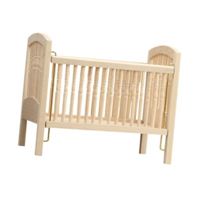 1/12 Miniature Wooden Baby Doll Cradle Bed Dollhouse Crib for Girls Decor Ornament 4.41x2.76x4.02inch
