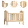 1/12 Miniature Wooden Baby Doll Cradle Bed Dollhouse Crib for Girls Decor Ornament 4.41x2.76x4.02inch view 4