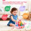 DUPHLAGT Baby Girl Toys 6-12 Months - Press & Spin Aquarium Light Up Musical Toy for Infant Toy 9-12-18 Months - Bilingual Learning Toddler Toys for 1 2 3 Year Old Boy Girl (Pink) view 2