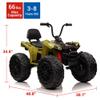 24V Kids Ride-On Car Toy All-Terrain ATV with Parental Remote Control Puncture Proof Tires and LED Lights Ideal Gift for Children Ages 3-8, Green view 3