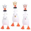 Sinbana 3 Set 7in/18cm Desk Goose Outfits, Including Pearl Necklace & Crystal Crown with Adjustment Rope for Personalized Goose Sculpture Decoration view 1