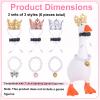 Sinbana 3 Set 7in/18cm Desk Goose Outfits, Including Pearl Necklace & Crystal Crown with Adjustment Rope for Personalized Goose Sculpture Decoration view 2