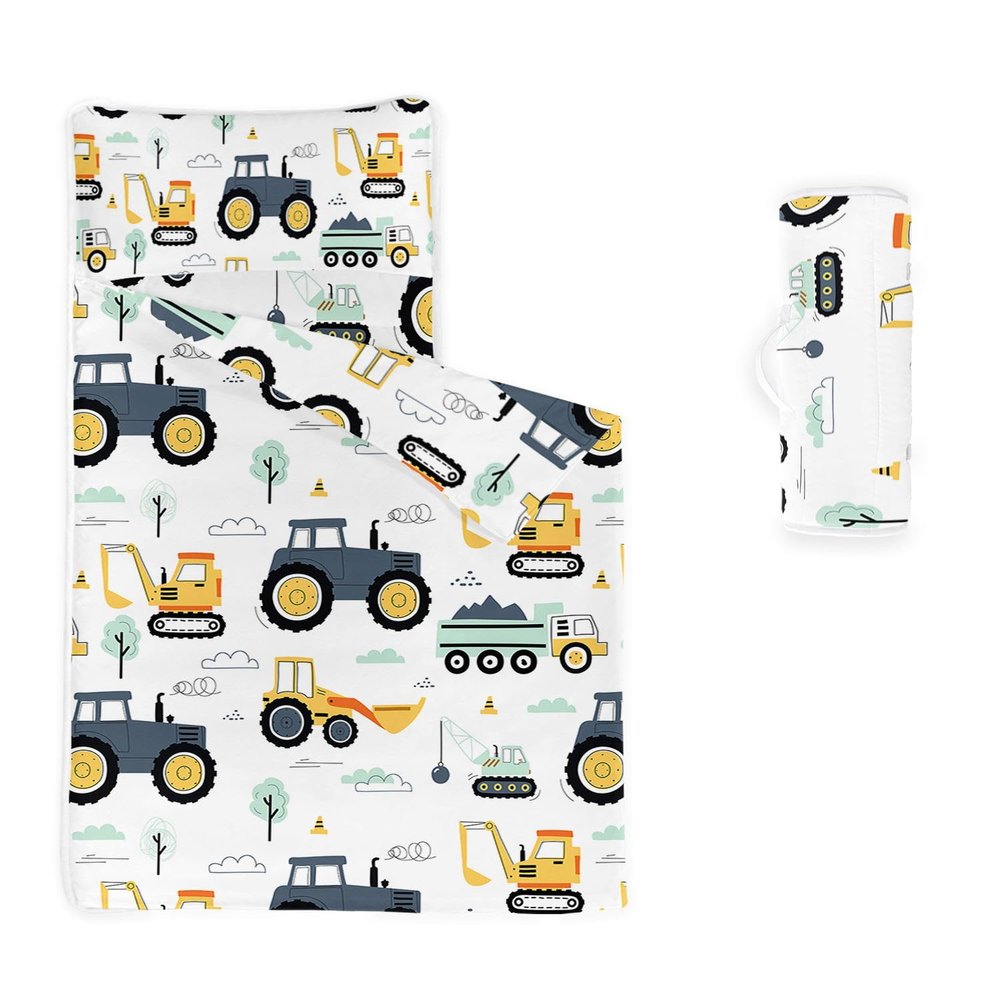 Smell Sunshine Nap Mat - Truck Lorry Clouds Sleeping Bag with Removable Pillow- Nap Mat Set for Boys Girls(Truck Lorry Clouds Standard)