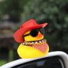 wonuu Car Dashboard United States Rubber Ducks Decorations, Red White and Blue Stars Stripes American Flag Rubber Ducky Ornament Duck with Hat, Glasses, Necklace, Scarf, Style_1 Red view 4