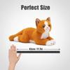 18 Inch Cat Stuffed Animals,Realistic Plush Throw Pillow,Soft Kawaii Kitty Plush Toy Gift for Kids Boys Girls (Orange) view 3