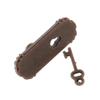 1/12 Scale Dollhouse Miniature Door Knob Handle Key Set 2 Pieces Bronze Metal Fittings view 3
