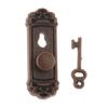 1/12 Scale Dollhouse Miniature Door Knob Handle Key Set 2 Pieces Bronze Metal Fittings view 4