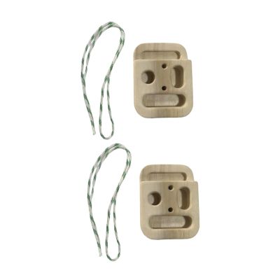 2 Climbing Hangboards with Ropes - Wooden Rock Climbing Training Board for Finger Strength, Grip Training, Door Mount Pull Up Board 4.33x5.71x1.77inch