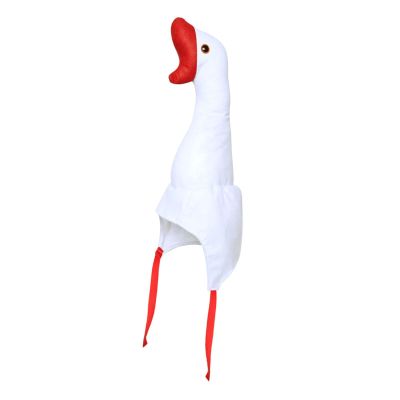 blloocod Goose Plush Hat Creative Cosplay Headgear Cartoon Selfie Hat for Halloween Fancy Dress Party Performance Holiday Decor