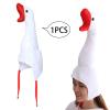 blloocod Goose Plush Hat Creative Cosplay Headgear Cartoon Selfie Hat for Halloween Fancy Dress Party Performance Holiday Decor view 3