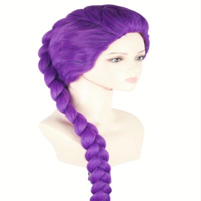 LeMarnia 24-inch Purple Long Braided Wigs for Girls Anime Character Cosplay Wig for Halloween Costume Wig