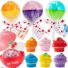 24pcs Easter Basket Stuffers for Kids,Valentines Day Gifts for Kids Classroom-Lollipop-Shaped Slime with Cards,Valentines Day Cards for Kids School Classroom,Slime kit for Girls Boys view 1
