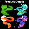 3Dgenius 3D Printed Animals 3D Printed Toys Articulated Large 3D Printed Animal Figurines Fidget Toys with Snake, Dragon, Crocodile & Gecko, Perfect for Home Dcor & Gift, 4Pack view 4