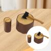 1:12 Axe and Wooden Stake Set Terrarium Figurine Sturdy Landscape Ornament Dollhouse Decoration Mini Garden Accessories Set, Dark Brown view 2
