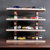 1/64 Wooden Parking Lot Model Miniature Car Garage Display with Acrylic Case, Wall Mountable Collector Accessory 12.99x6.29x12.59inch view 2