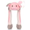 Deletoys Animal Hat, Ears Moving Jumping Pop Up Beating Funny Hat Plush Cap Crazy Hats Cosplay Party Dress Up Gift for Kids & Adults (Pig) view 1