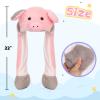 Deletoys Animal Hat, Ears Moving Jumping Pop Up Beating Funny Hat Plush Cap Crazy Hats Cosplay Party Dress Up Gift for Kids & Adults (Pig) view 2