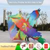 3D Colorful Dragon Silk Flowy Spinning & Shaking Poi for Ribbon Toy for Children Kids Beginner(Blue,6m/20f) view 3