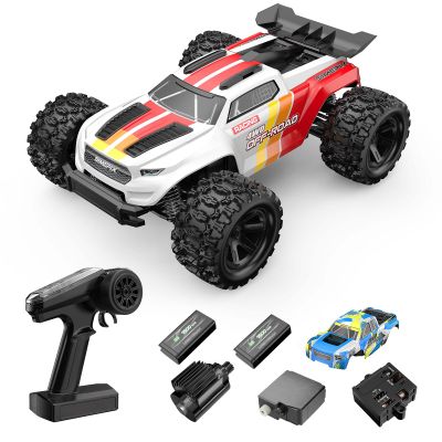 Fenamx Mjx Hyper go High Speed 4WD Electric Vehicle with 2.4 GHz Remote Control, 4X4 Waterproof Off-Road Truck with Two Rechargeable Batteries and Two car Bodies,1/18 Scale All Terrain RC Cars 35km/h