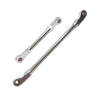 Compatible with Wltoys 104006 104010 104020 104026 1/10 RC Car Upgrade Parts Accessories Metal Steering Rod Pull Servo Link RC Car Accessories(Silver)
