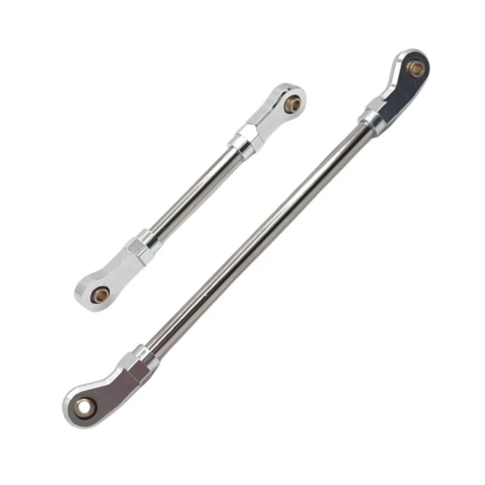 Compatible with Wltoys 104006 104010 104020 104026 1/10 RC Car Upgrade Parts Accessories Metal Steering Rod Pull Servo Link RC Car Accessories(Silver)